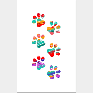 Colorful Cat Tracks Posters and Art